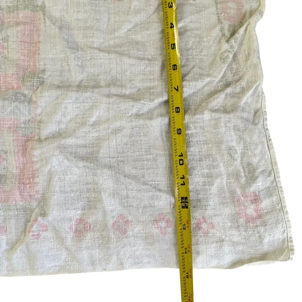 Vintage 1973‎ Calendar Linen Tea Towel BLESS THIS HOUSE Distressed Trees Flowers